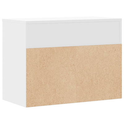 Ławka z półką, biała, 60x30x45 cm, materiał drewnopochodny