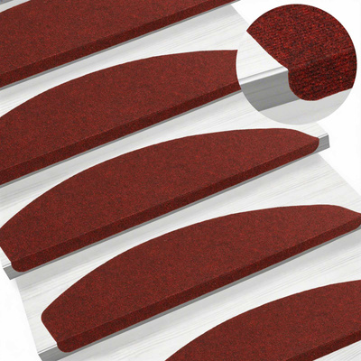 Samoprzylepne maty na schody 15 pcs czerwony 80 x 28 x 3,5 cm