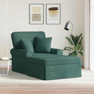 Chaise Lounge z Fartuszkiem 3 szt. Ciemna zieleń tkanina