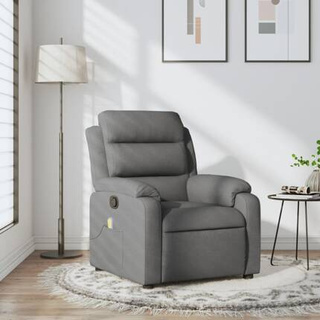 vidaXL Rozkładany fotel masujący, ciemnoszary, obity tkaniną wariant 4