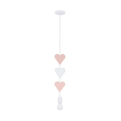 hearts lampa wisząca 20w E27 iq kids różowy+biały