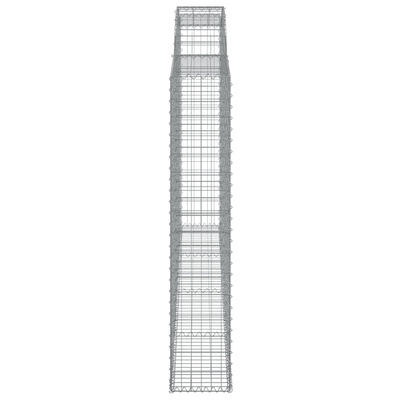 Kosze gabionowe, 3 szt, 300x30x160/180 cm, galwanizowane żelazo