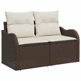 Sofa Ogrodowa z poduszką Brązowy 121 x 62 x 69cm polirattan