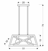 Lampa wisząca czarna metalowa 2x40W E27 Origami 32-78711