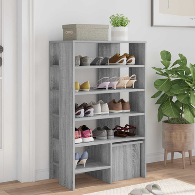Szafka na buty 2 pcs Szary Sonoma Materiał drewnopochodny