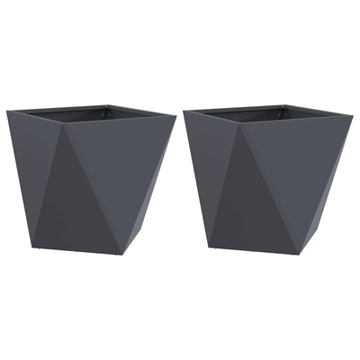 Donica 2 pcs Antracyt 50 x 50 x 50 cm Stal