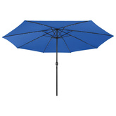 Parasol ogrodowy z LED, 400 cm, niebieski