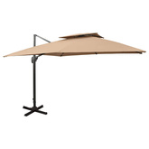 Parasol ogrodowy Cantilever z podwójnym blatem 300x300 cm Taupe
