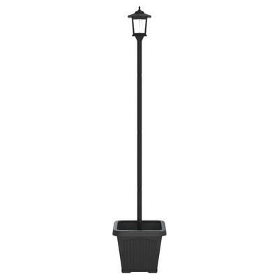 Lampka solarna z donicą with LED Bulb Czarny 32 x 32 x 158 cm
