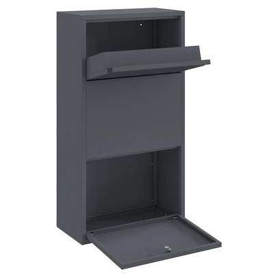 Skrzynka na przesyłki z drzwiami Antracyt 44 x 22 x 82 cm Stal