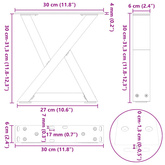 Nogi do stolika kawowego 2 szt. Białe 30x(30-31,3) cm Stal