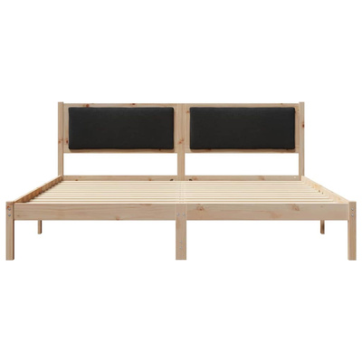 Ramka łóżka Czarny 200 x 200 cm Lite drewno sosnowe