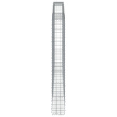 Kosze gabionowe, 6 szt, 400x30x220/240 cm, galwanizowane żelazo