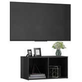 vidaXL Szafka pod TV, wysoki połysk, szara, 72x35x36,5 cm