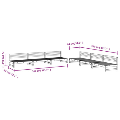 vidaXL 6-cz. zestaw mebli ogrodowych, impregnowane drewno sosnowe model standard