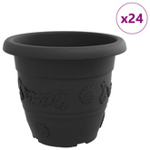 Okrągła doniczka na kwiaty 24 pcs Czarny ? 34 x 28 cm