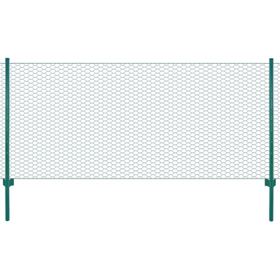 Siatka ogrodzeniowa ze słupkami, stal, 25 x 0,75 m, zielony