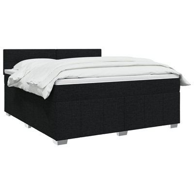Łóżko z box spring LED z materacem Czarny 180 x 200 cm tkanina