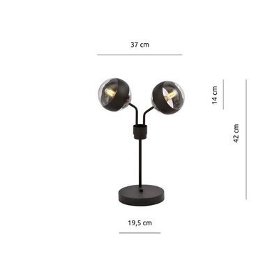 Lampka nocna  NOVA LN2 BLACK/STRIPE
