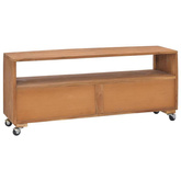 vidaXL Szafka z kółkami pod TV, 110x30x40 cm, lite drewno tekowe