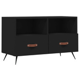 vidaXL Szafka pod TV, czarna, 80x36x50 cm, materiał drewnopochodny