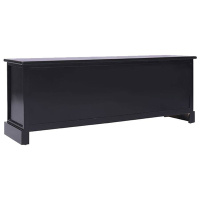vidaXL Szafka pod TV, czarna, 108x30x40 cm, drewno paulownia