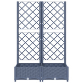 Donica ogrodowa z kratką, niebieskoszara, 80x40x121,5 cm, PP