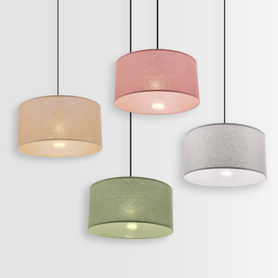 SHANTI lampa wisząca czarny 1x40 E27 abażur jasny wrzosowy  31-38647