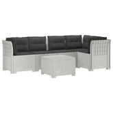 5-osobowa sofa ogrodowa z poduszkami w stylu rattanowym PP