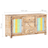 vidaXL Komoda, 151x40x75 cm, surowe drewno akacjowe