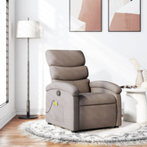 vidaXL Rozkładany fotel masujący, taupe, obity tkaniną wariant 9
