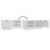 Szafka pod TV, wysoki połysk, biała, 80x35x36,5 cm