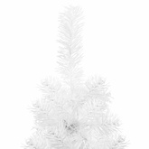Smukła choinka połówka ze stojakiem, sztuczna, biała, 180 cm
