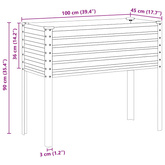 Donica ogrodowa 100x45x90 cm Stal nierdzewna
