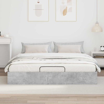 Łóżko otomanowe Betonowy 180 x 200 cm Drewno inżynieryjne