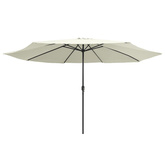 Parasol ogrodowy na metalowym słupku, 390 cm, piaskowy