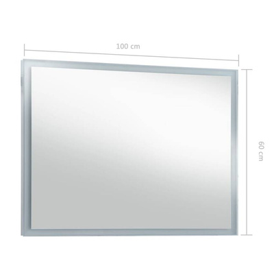 vidaXL Ścienne lustro łazienkowe z LED, 100 x 60 cm