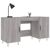 vidaXL Biurko, szary dąb sonoma, 140x50x75 cm, materiał drewnopochodny model standard