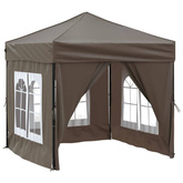 vidaXL Składany namiot imprezowy ze ściankami, taupe, 2x2 m