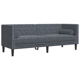 Sofa Ciemnoszary 194 x 74,5 x 70,5 cm Aksamit