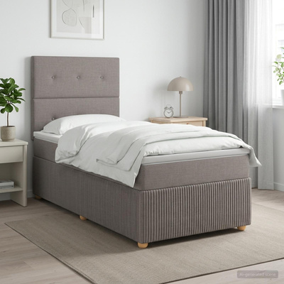 Łóżko z box spring LED z materacem Ciemnoszary 100 x 200 cm