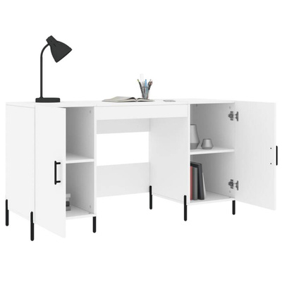 vidaXL Biurko, białe, 140x50x75 cm, materiał drewnopochodny wariant 6