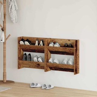 Szafka na buty z półką 2 pcs Stare drewno 60 x 18 x 60 cm