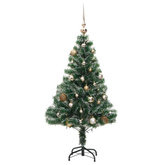 vidaXL Sztuczna choinka ze 150 LED, bombkami i śniegiem, 150 cm model standard