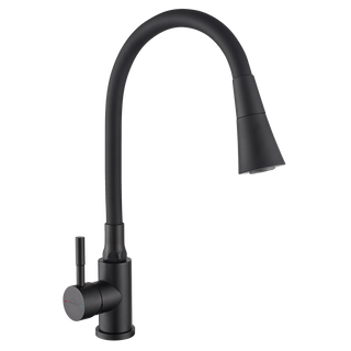 Bateria zlew. gabi z elastyczną 2f wylewką, czarny BZ-87-004-L Invena