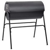 Grill beczkowy z 2 rusztowaniami, czarny, 80x95x90 cm, stal