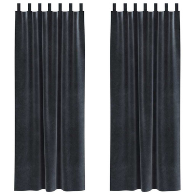 Zasłony zaciemniające 2 pcs Ciemnoszary 140 x 260 cm Aksamit