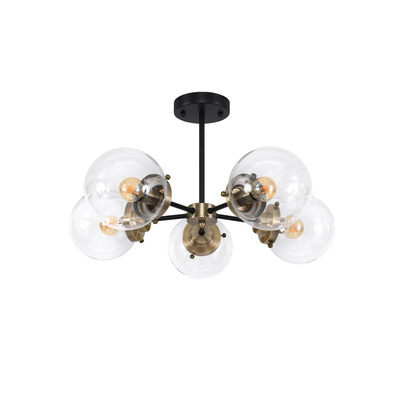 Lampa sufitowa czarna/patynowa 5xE14 Lens 35-01306
