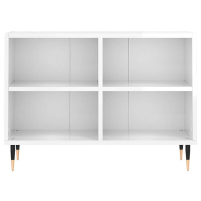 vidaXL Szafka pod TV, biała, wysoki połysk, 69,5x30x50 cm