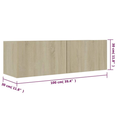 vidaXL Szafka pod TV, dąb sonoma 100x30x30 cm, materiał drewnopochodny